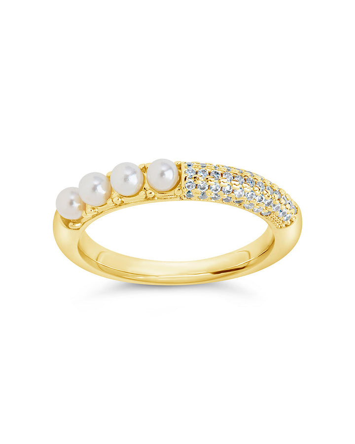 Evelyn CZ & Pearl Eternity Band Ring