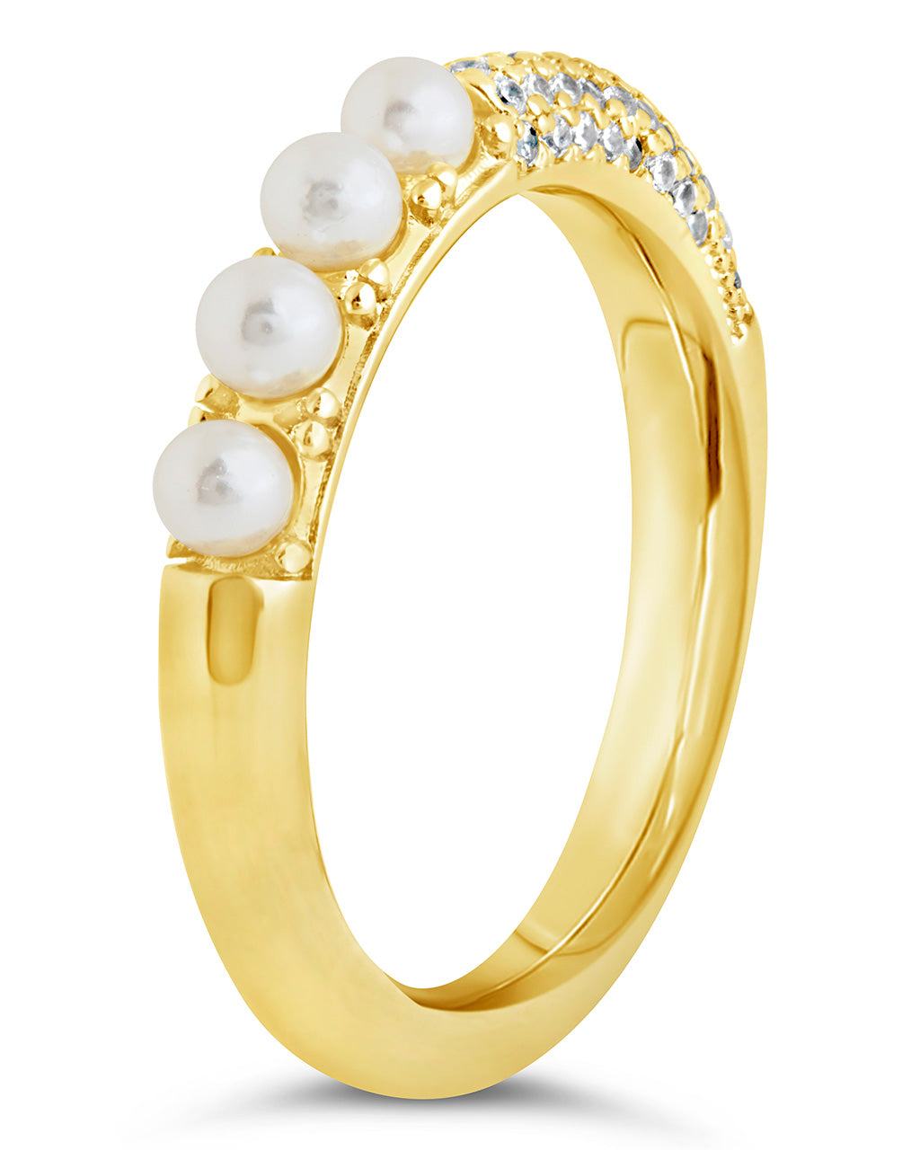 Evelyn CZ & Pearl Eternity Band Ring