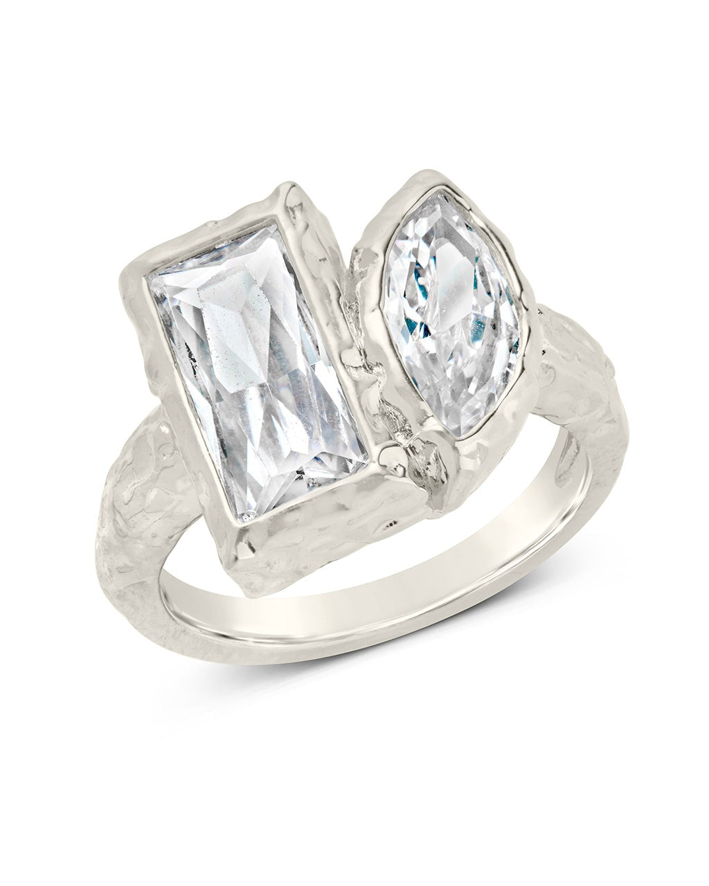 Tate CZ & Molten Metal Toi et Moi Ring