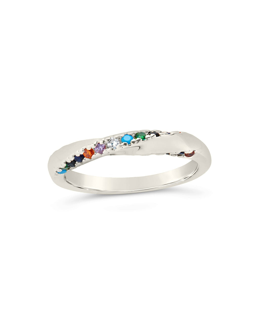 Senta Rainbow CZ Twist Ring