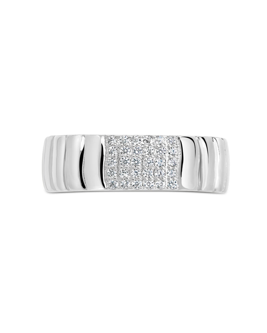 Riley CZ Textured Band Ring
