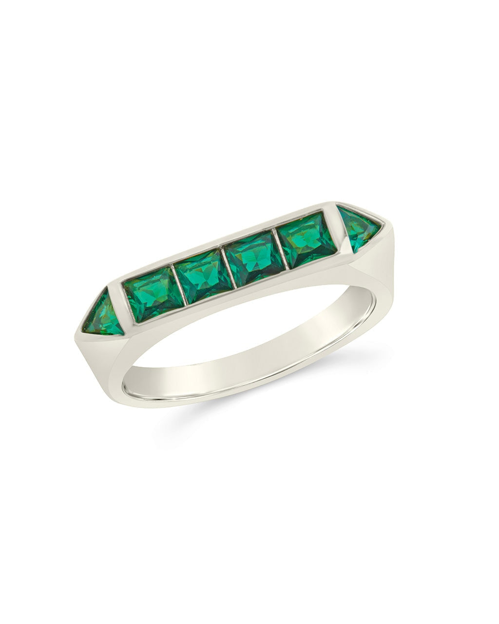 Rayna Emerald Flat CZ Ring