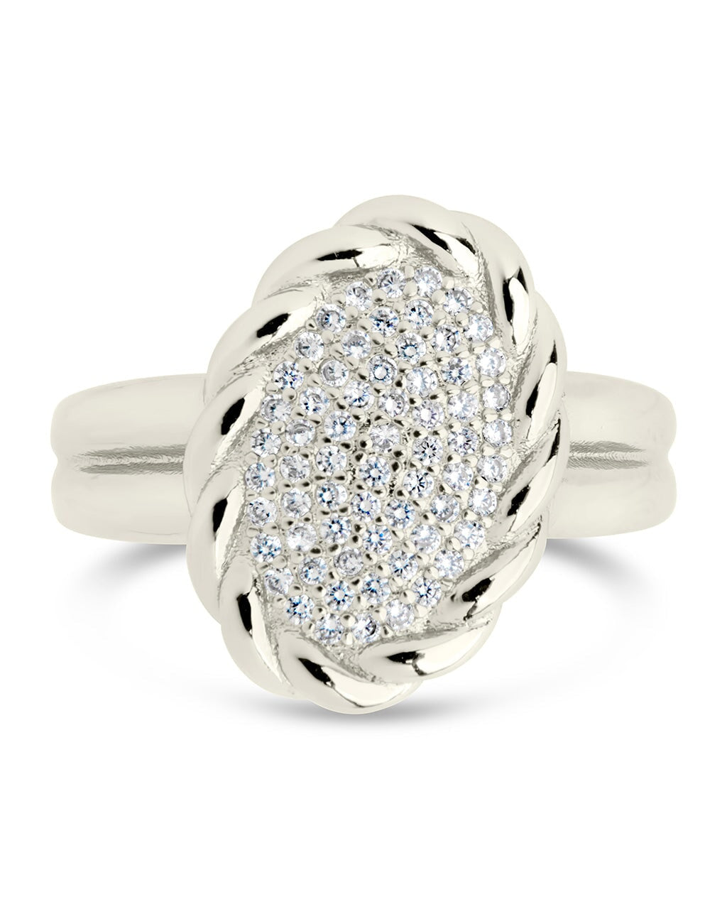 Galette CZ Signet Ring