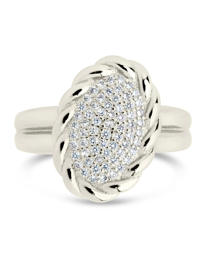 Galette CZ Signet Ring