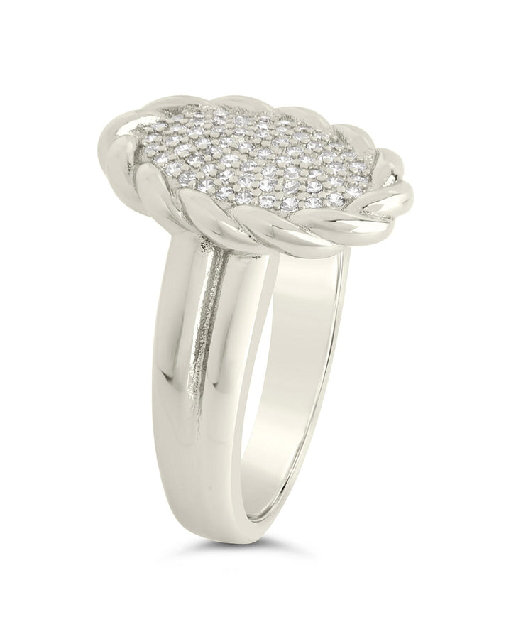 Galette CZ Signet Ring