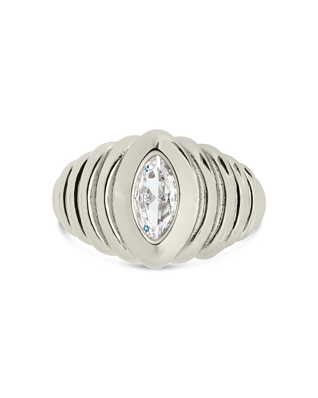 CZ Studded Croissant Ring