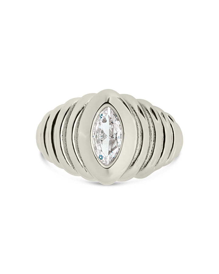 CZ Studded Croissant Ring