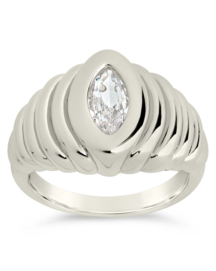 CZ Studded Croissant Ring