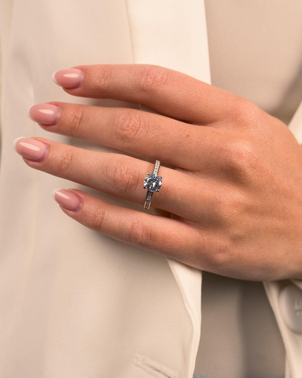 Sterling Silver Radiant CZ Engagement Ring