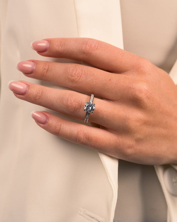 Sterling Silver Radiant CZ Engagement Ring