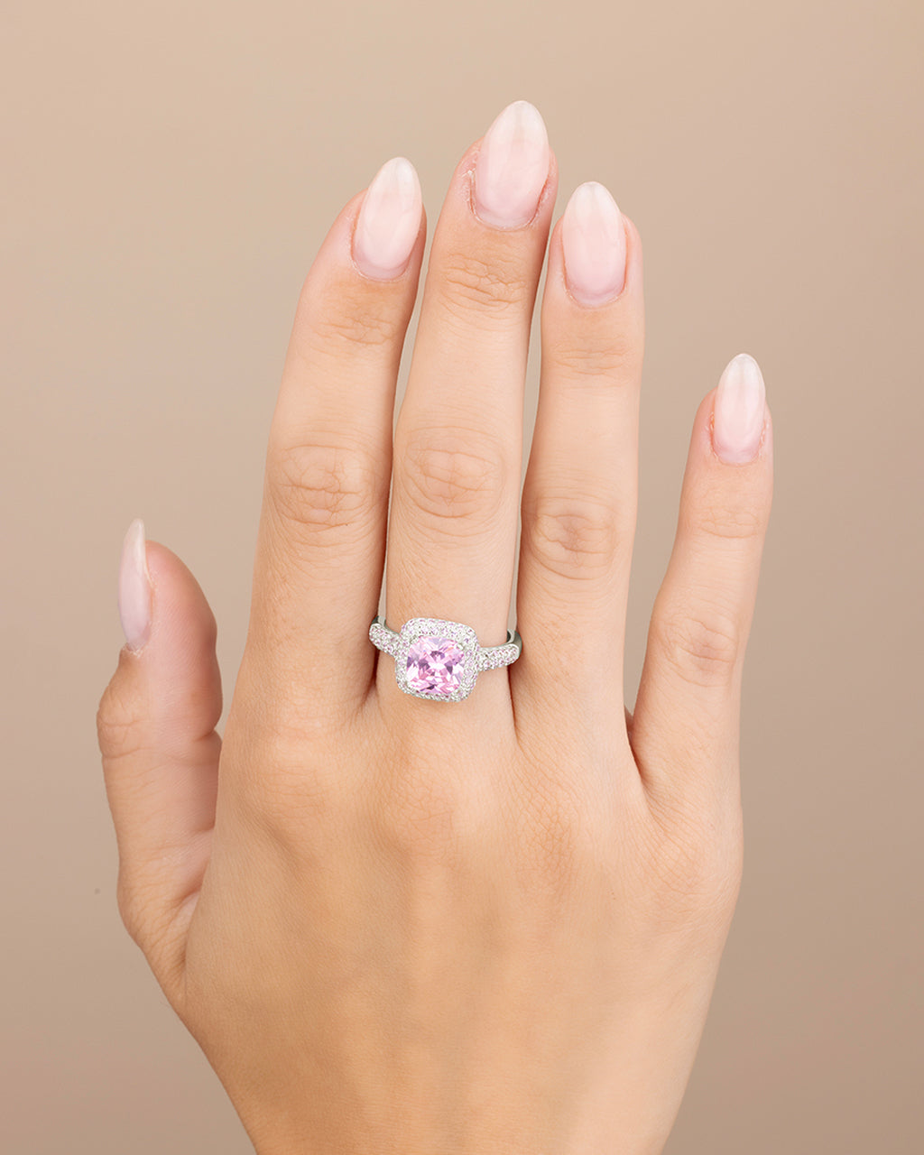 Sterling Silver Pink CZ Legacy Ring