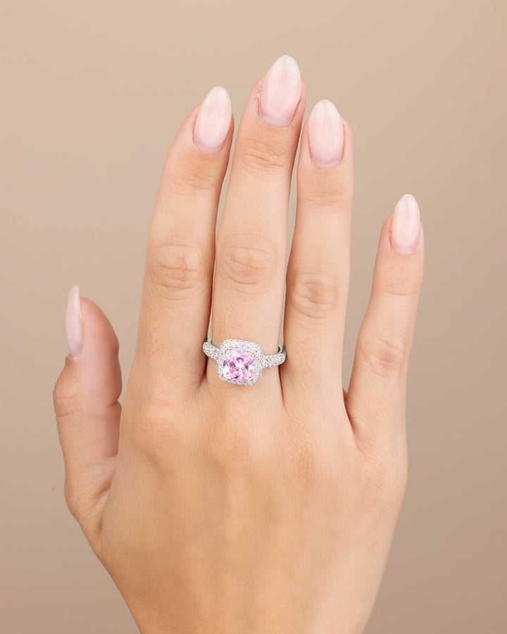 Sterling Silver Pink CZ Legacy Ring