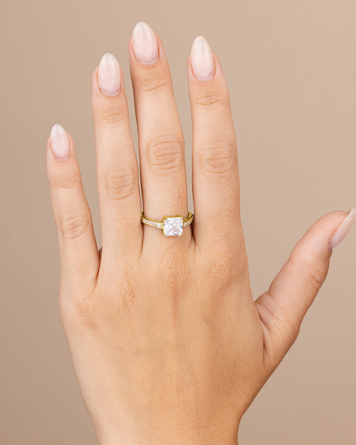 Sterling Silver Princess Cut CZ Promise Ring