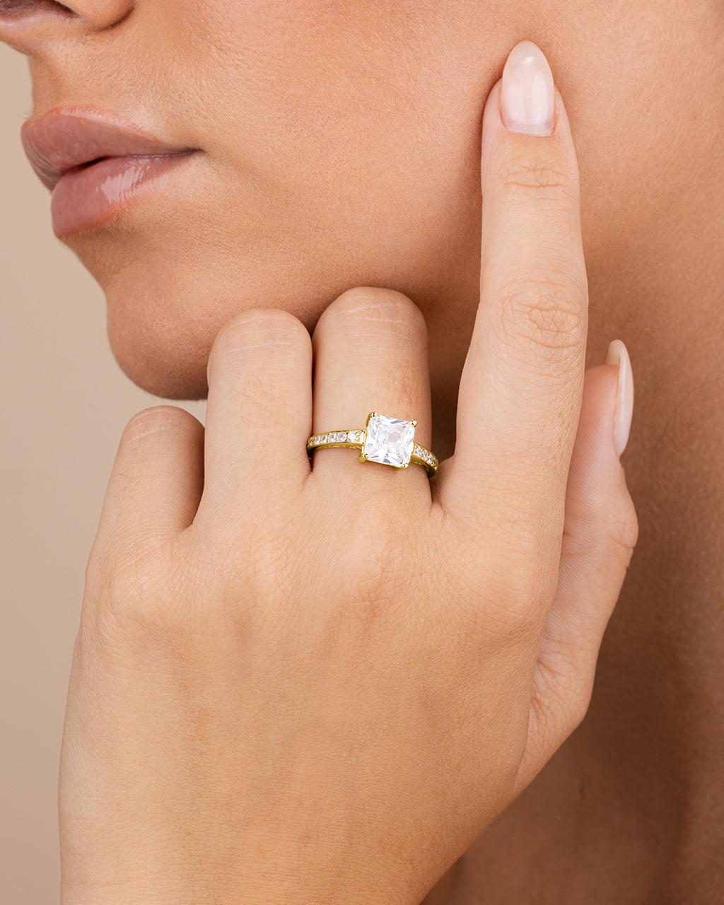 Sterling Silver Princess Cut CZ Promise Ring