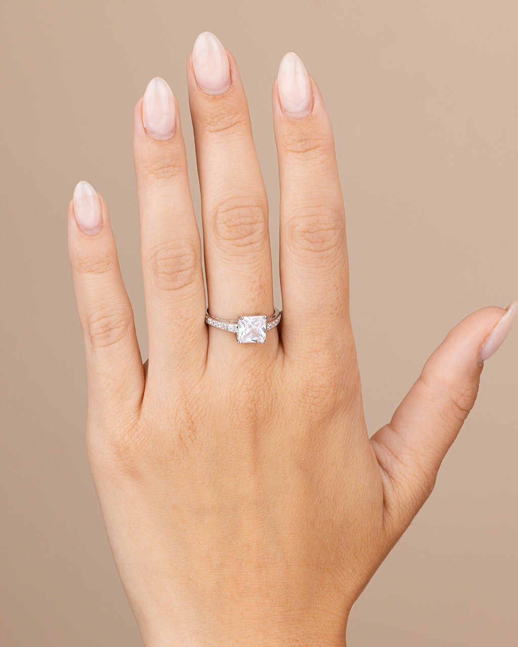 Sterling Silver Princess Cut CZ Promise Ring