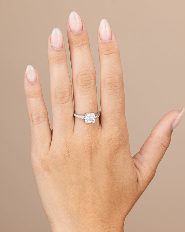 Sterling Silver Princess Cut CZ Promise Ring
