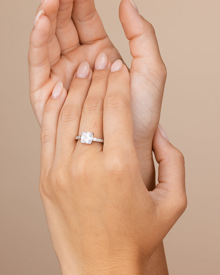 Sterling Silver Princess Cut CZ Promise Ring