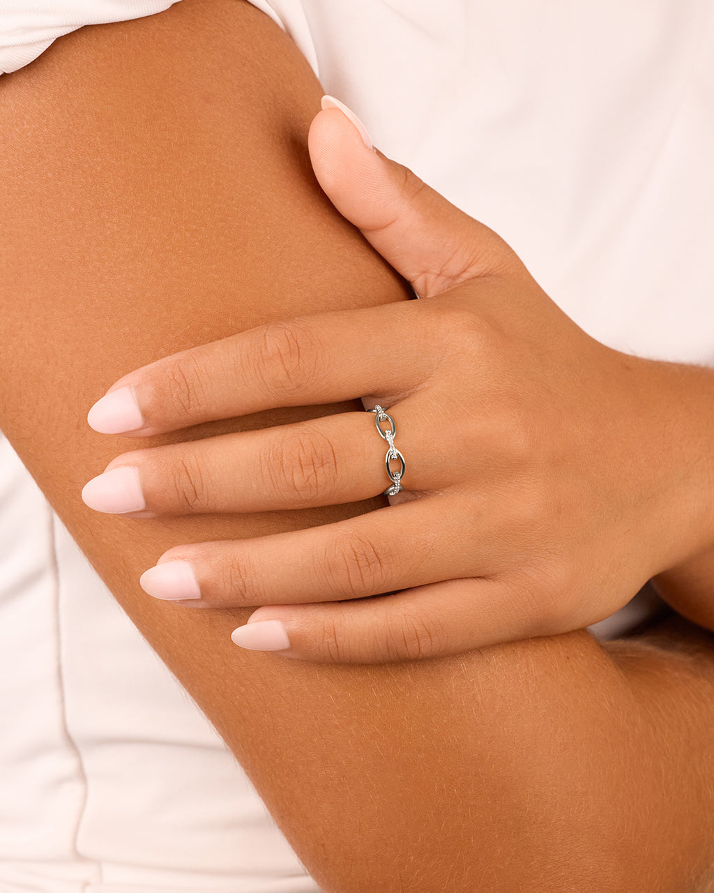 Sterling Silver Open Chain Link Ring