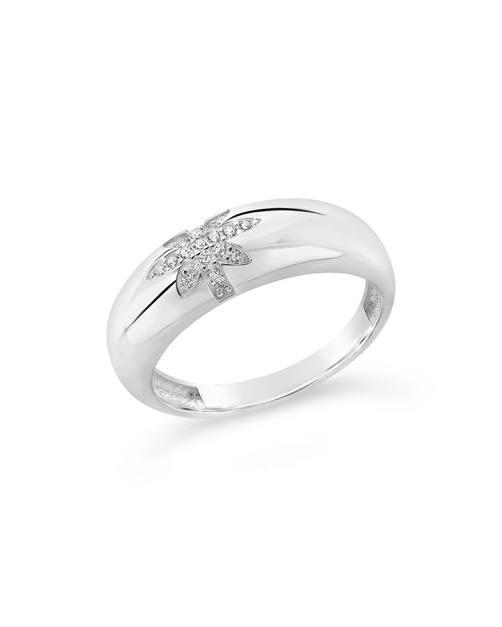 Sterling Silver CZ Burst Band Ring