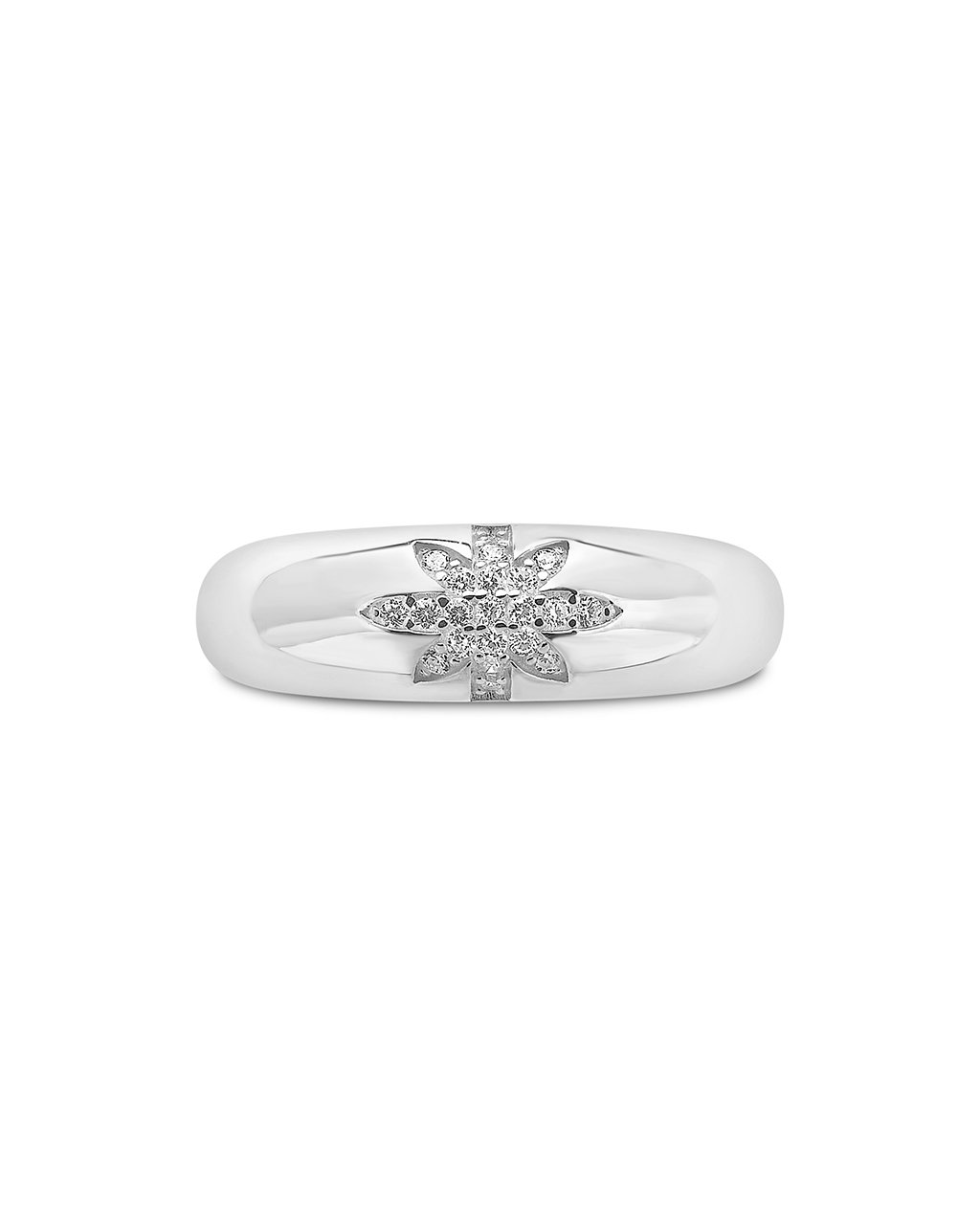 Sterling Silver CZ Burst Band Ring