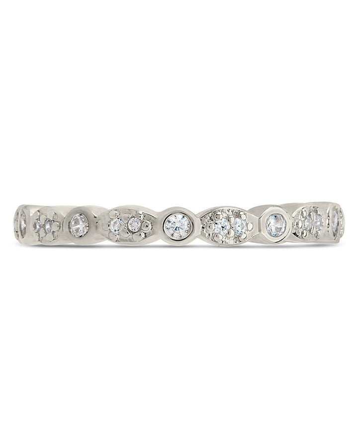 Sterling Silver CZ Bezel Band Ring