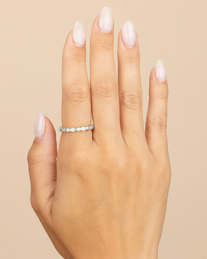 Sterling Silver CZ Bezel Band Ring