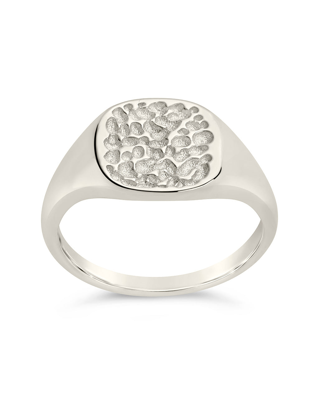 Hammered Square Signet Ring