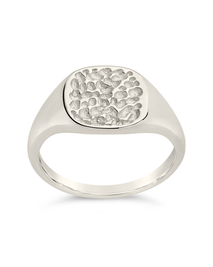 Hammered Square Signet Ring