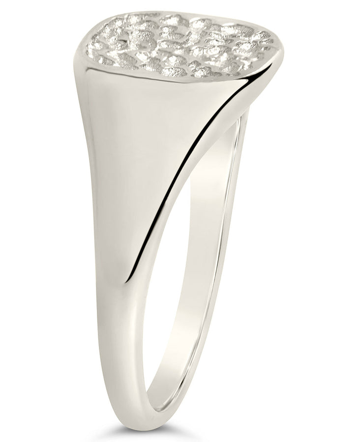 Hammered Square Signet Ring