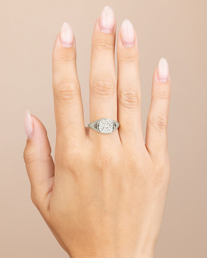 Hammered Square Signet Ring