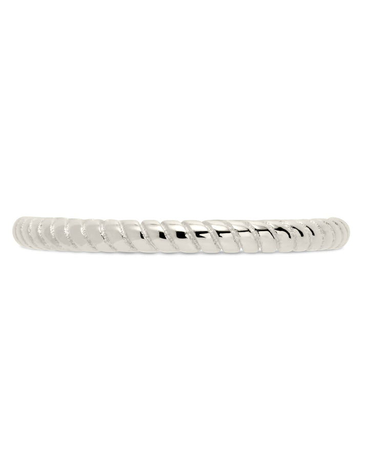 Men's Sterling Silver Rope Open Band Ring