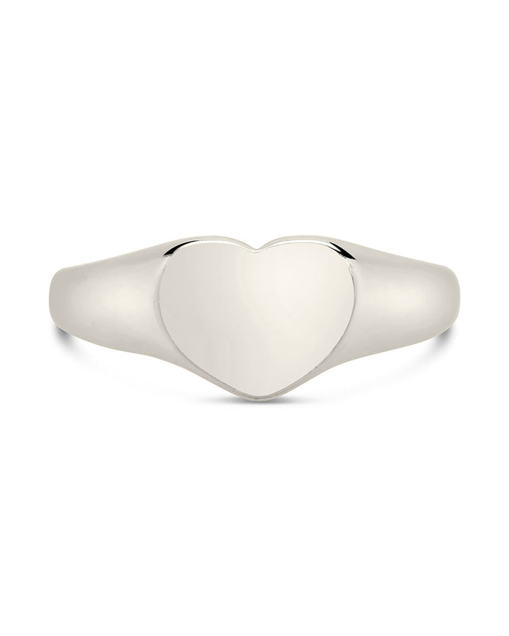 Sterling Silver Cora Heart Signet Ring