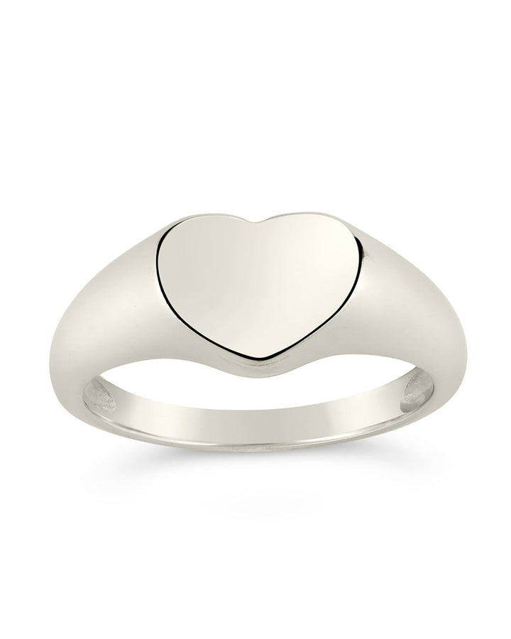 Sterling Silver Cora Heart Signet Ring