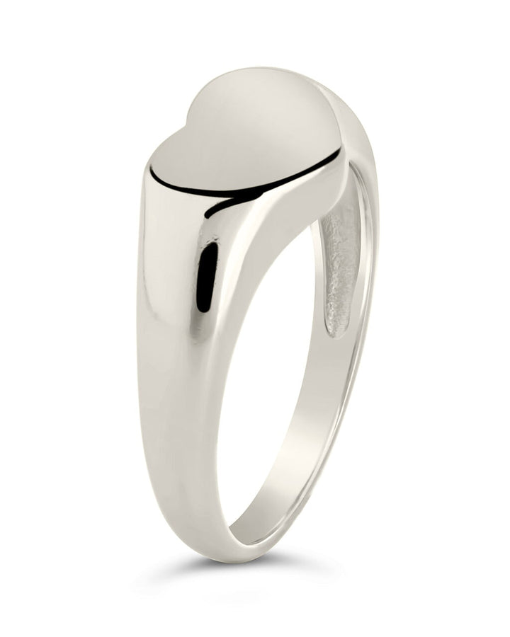 Sterling Silver Cora Heart Signet Ring