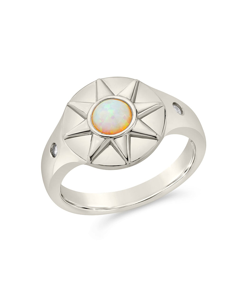 Sunni Opal & CZ Signet Ring