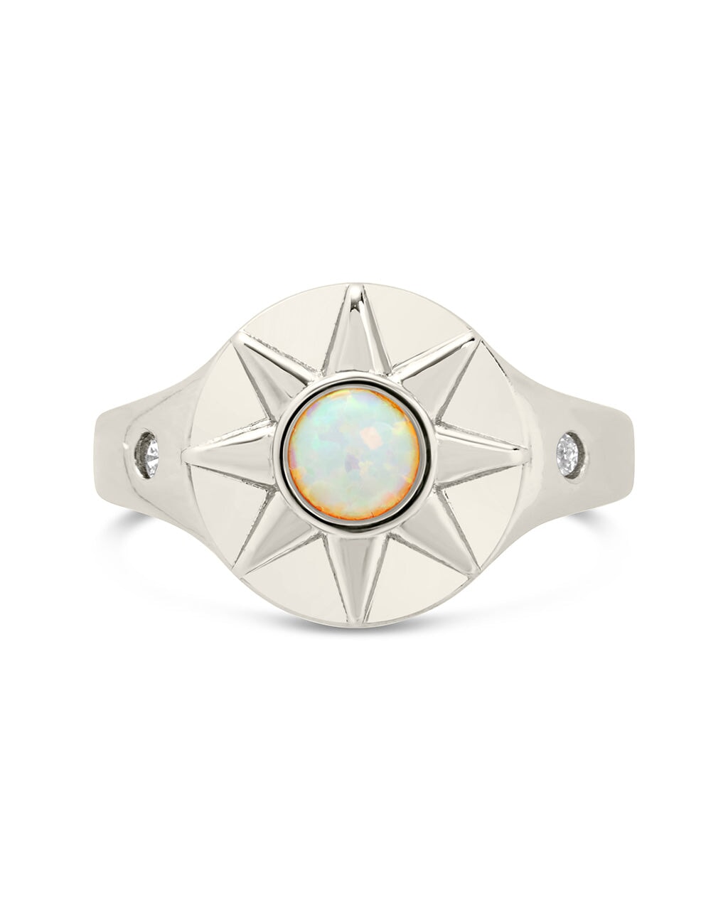 Sunni Opal & CZ Signet Ring