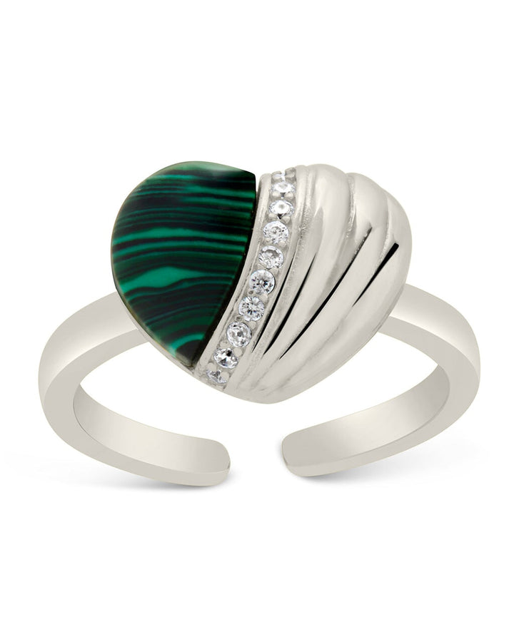 Hollis Malachite & CZ Heart Ring