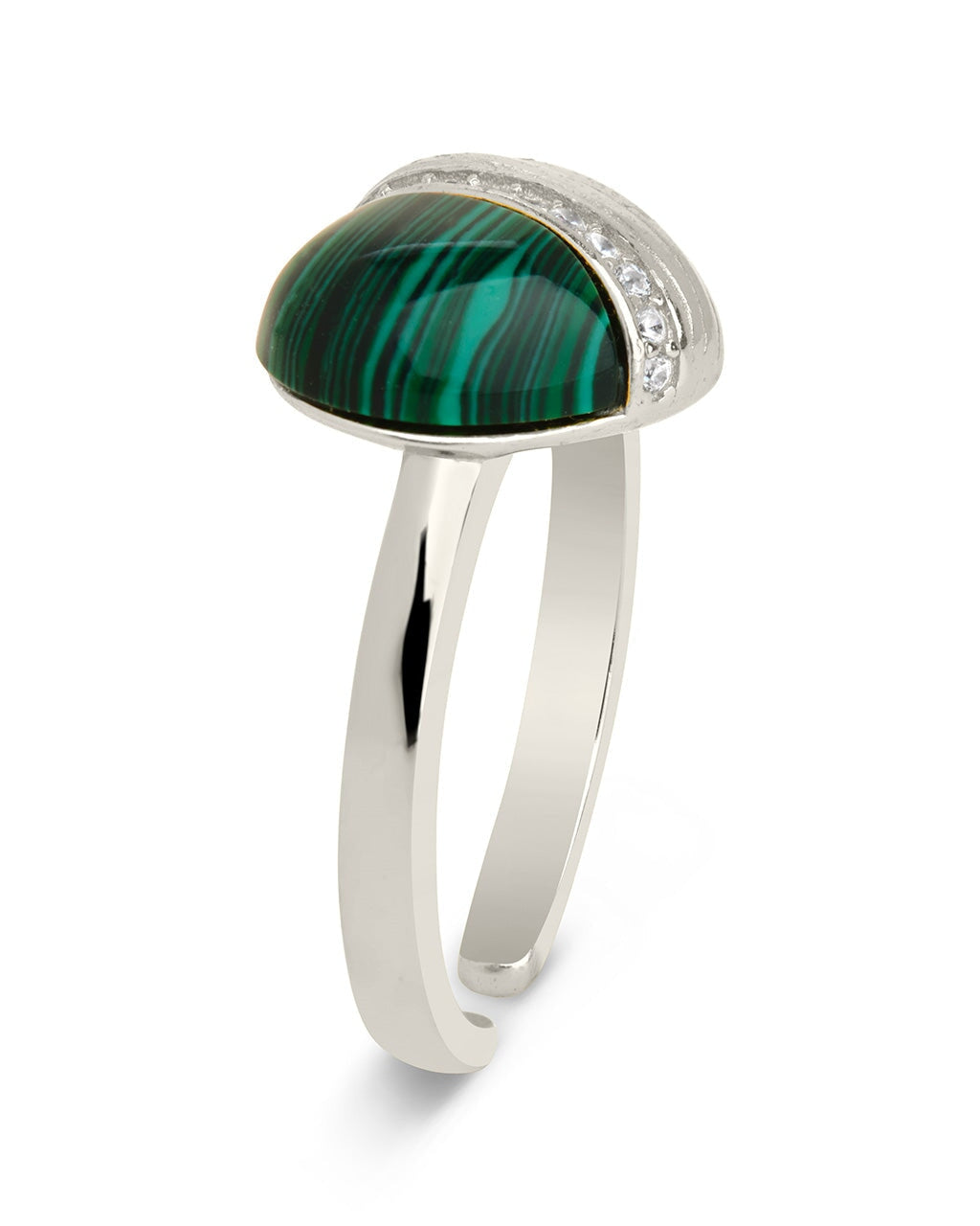 Hollis Malachite & CZ Heart Ring