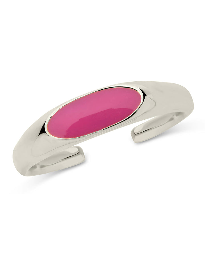 Sterling Silver Enamel Open Signet Ring