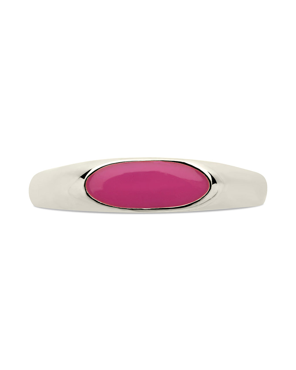 Sterling Silver Enamel Open Signet Ring