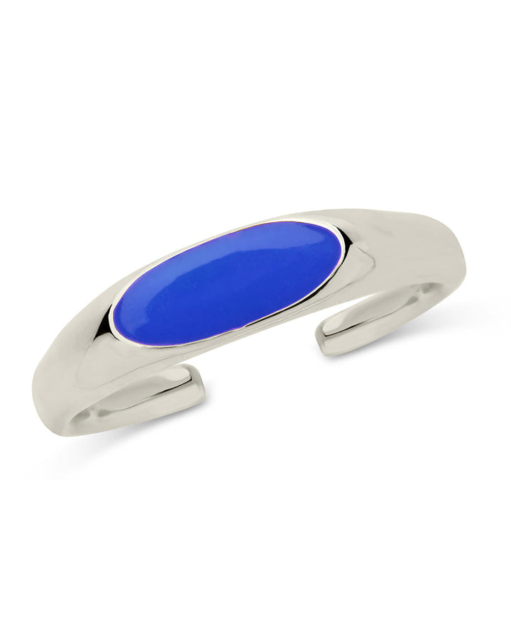 Sterling Silver Enamel Open Signet Ring