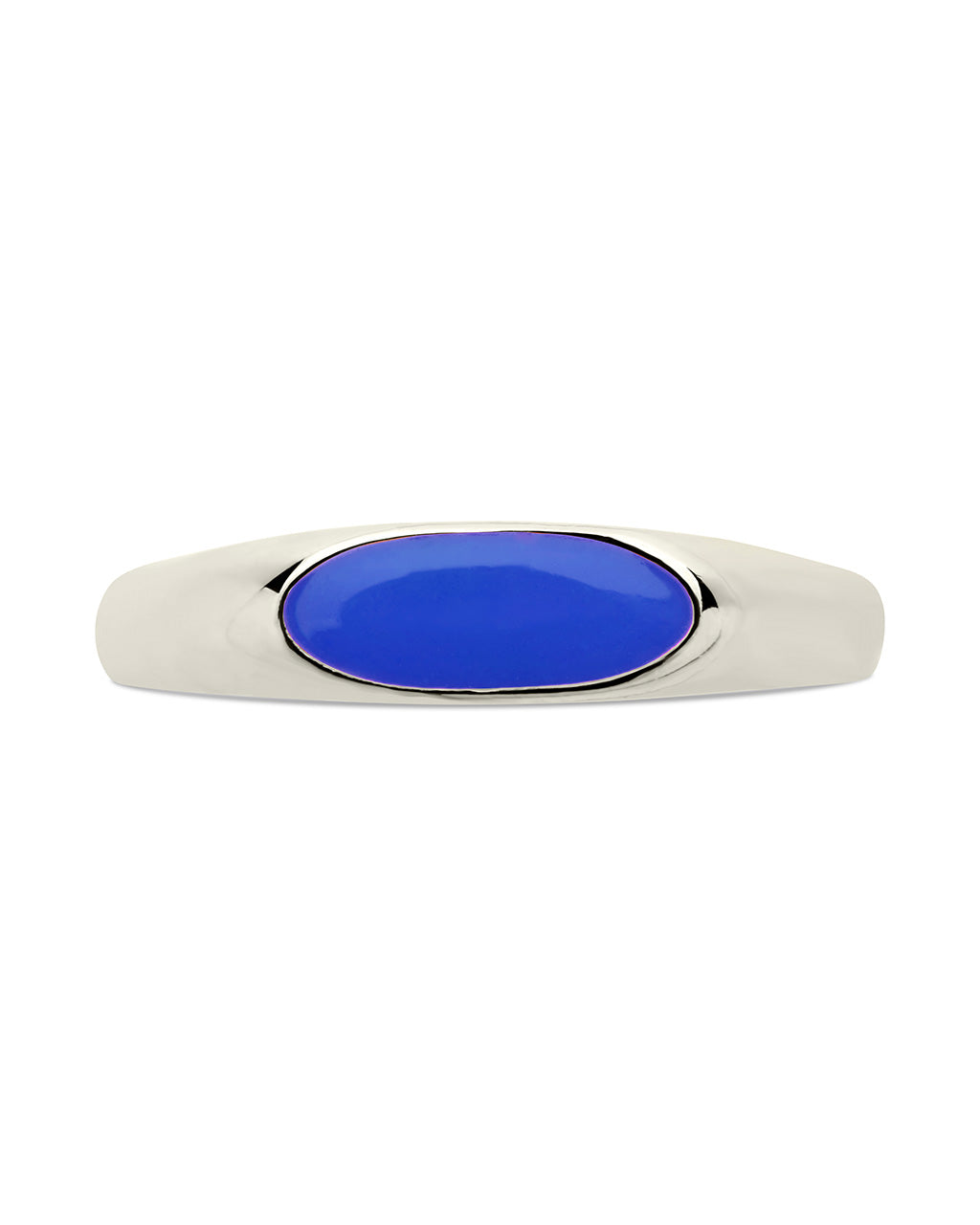 Sterling Silver Enamel Open Signet Ring