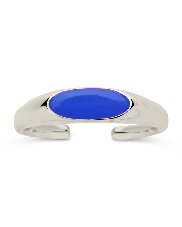 Sterling Silver Enamel Open Signet Ring