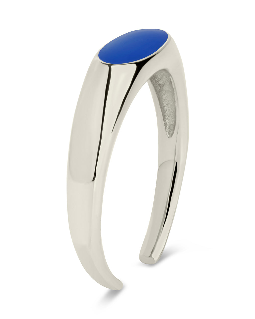 Sterling Silver Enamel Open Signet Ring