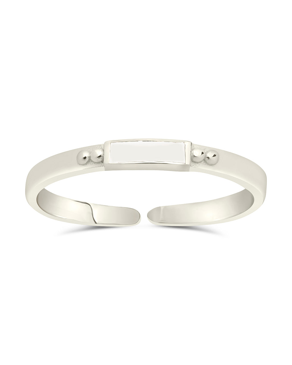 Sterling Silver Thin Enamel Open Signet Ring