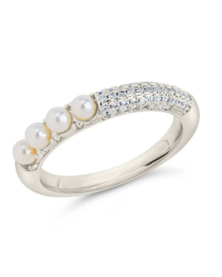 Evelyn CZ & Pearl Eternity Band Ring
