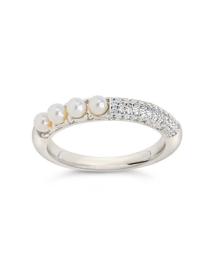 Evelyn CZ & Pearl Eternity Band Ring