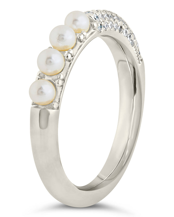 Evelyn CZ & Pearl Eternity Band Ring