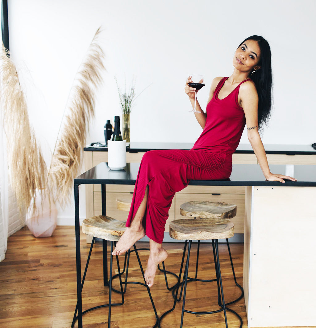 Maxi Side Hustle Dress - Crimson