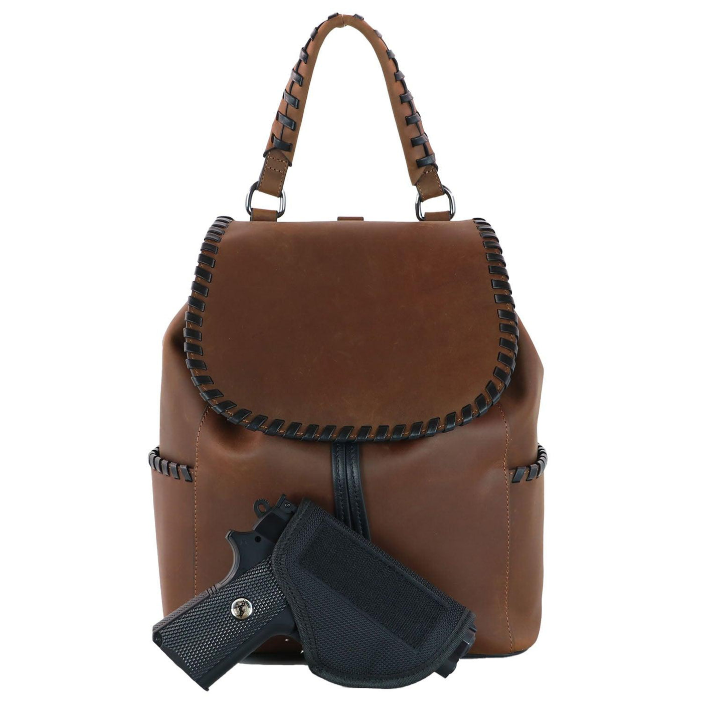 Concealed Carry Allie Leather Backpack by Lady Conceal